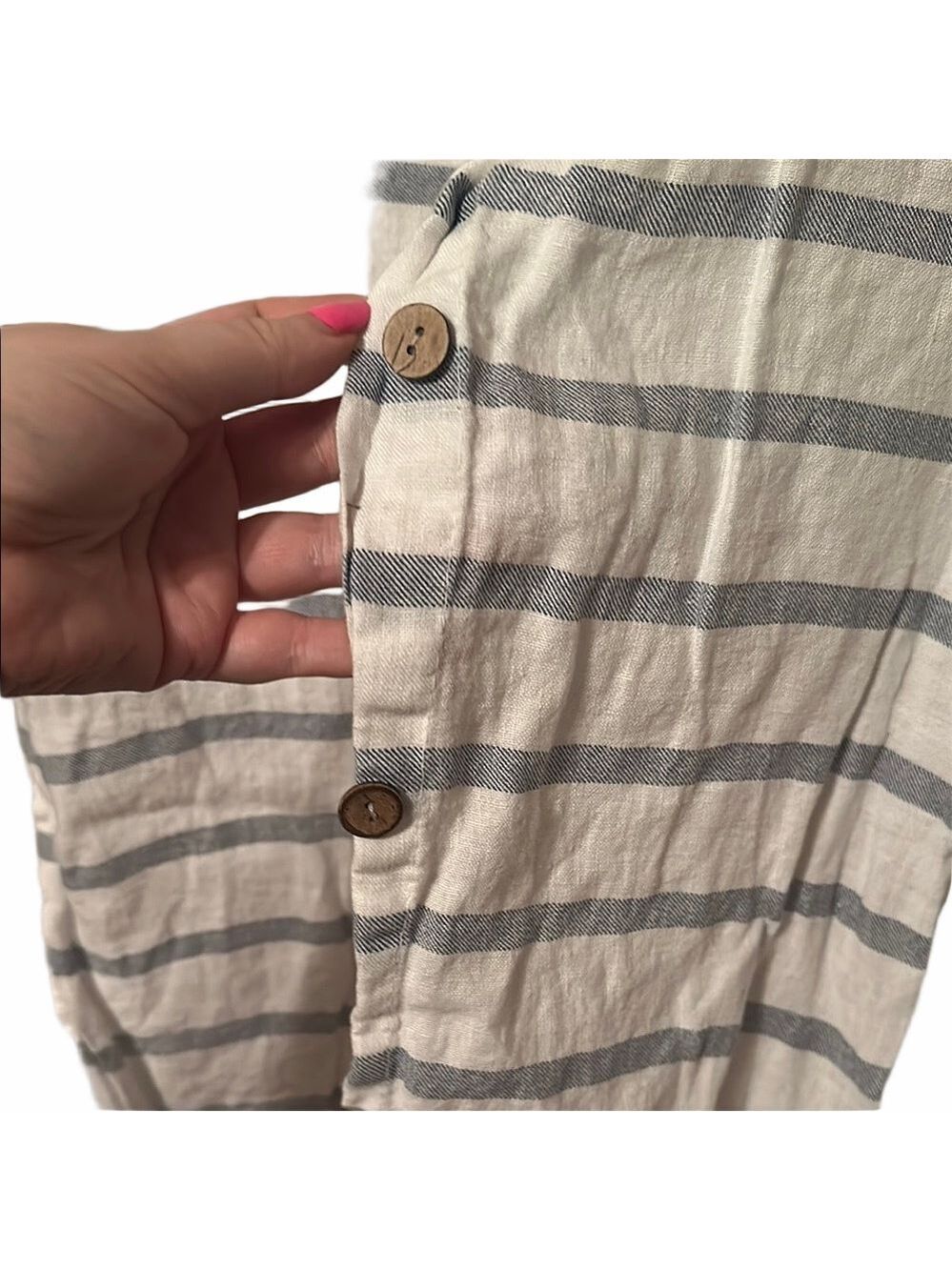 Linen Striped Button-Up tunic - Picture 3 of 6